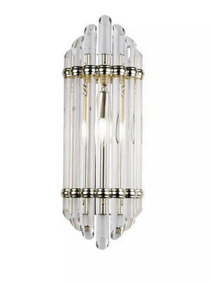 Bethel Shiny Nickel Wall Sconce in Metal & Glass