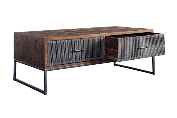 Porter Designs Metropolitan Solid Mango Wood Industrial Coffee Table Brown 05-108-01-3254