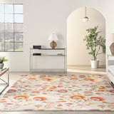 Nourison Allur ALR08 Contemporary Machine Made Power-loomed Indoor only Area Rug Ivory Multicolor 9' x 12' 99446839268