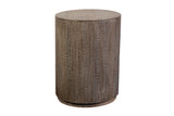 Porter Designs Drum Gray Wash Mango Wood Modern End Table Gray 05-108-07-7002