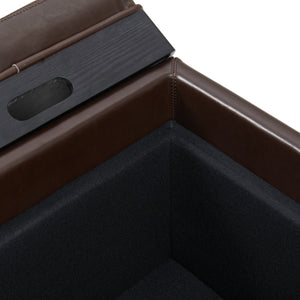 Cameron Square Leather Storage Ottoman - Stylish, Durable, and Versatile Storage Solution for Your Home