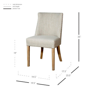 New Paris Fabric Chair - Set of 2 Rice