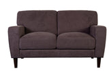 Porter Designs Evan Soft Textured Microfiber Contemporary Loveseat Brown 01-195-02-8130