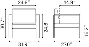 Zuo Modern Cosmopolitan 100% Olefin, Aluminum, Polyethylene Modern Commercial Grade Arm Chair Dark Gray, Silver 100% Olefin, Aluminum, Polyethylene