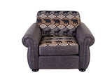 Porter Designs Hunter Wildlife Pattern Reversible to Leather-Look Transitional Chair Gray 01-33C-03-8022