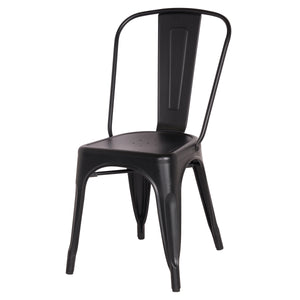Metropolis Metal Side Chair Set of 4 - Classic Bistro Style for Dining Room or Café Decor
