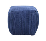 Dinesh Navy Ottoman