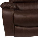 Porter Designs Ramsey Leather-Look seat Transitional Reclining Console Love Brown 03-112C-02-6016