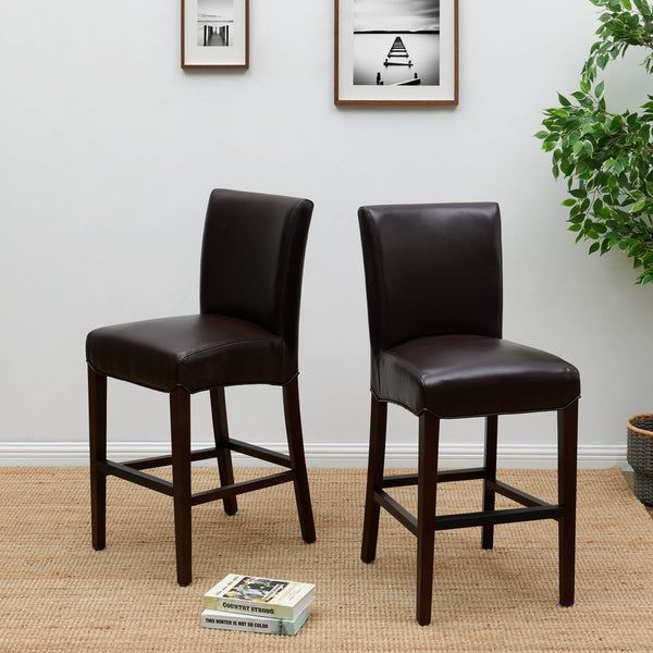 Milton Counter Stool - Elegant Bonded Leather Design with Sturdy Birch Frame and Contemporary Style