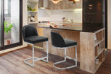 Xander Black Counter Stool with Chrome Legs