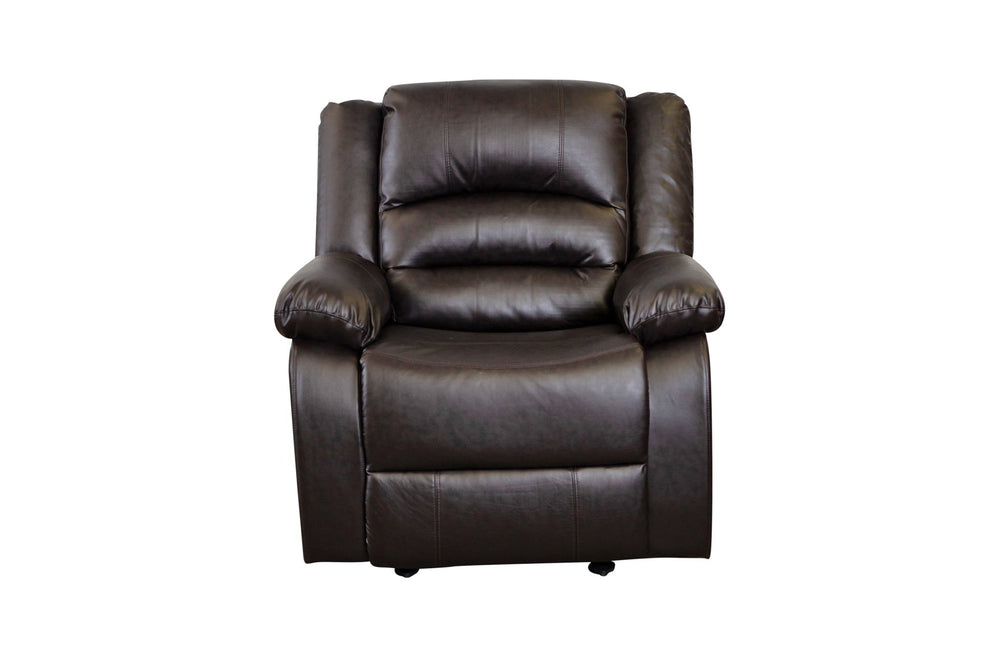 Porter Designs Shelton Leather-Look Fabric Transitional Recliner Brown 03-201-11-9806