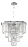 Bethel Chrome Chandelier in Metal & Crystal