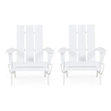 Zuma Outdoor Acacia Wood Foldable Adirondack Chairs (Set of 2), White