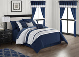 Katrin Navy Queen 20pc Comforter Set