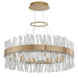 Bethel Gold LED Chandelier in Stainless Steel & Crystal