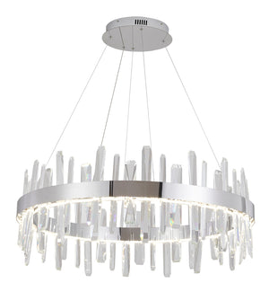 Bethel Chrome LED Chandelier in Stainless Steel & Crystal