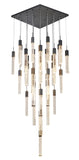 Bethel Matte Black Chandelier in Metal & Crystal