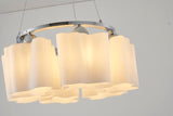 Bethel White Chandelier in Metal & Glass