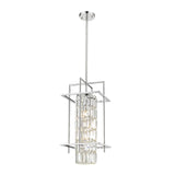 Bethel Chrome Chandelier in Metal & Crystal