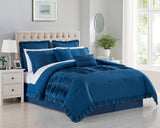 Yvette Blue Queen 8pc Comforter Set