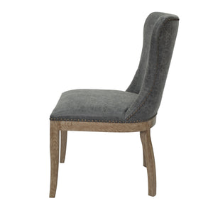 Dorsey Faux Leather Dining Chairs - Set of 2, Distressed Style with Driftwood Legs for Comfort