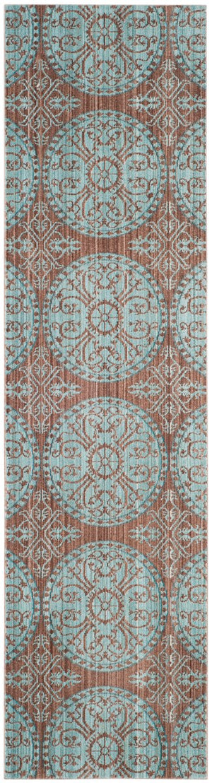 Valencia Power Loomed Area Rug with Traditional Mediterranean Tile Motifs for Modern Home Décor