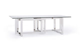 VIG Furniture Modrest Valiant Modern Glass & Stainless Steel Coffee Table VGVCCT856