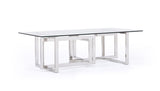 VIG Furniture Modrest Valiant Modern Glass & Stainless Steel Coffee Table VGVCCT856