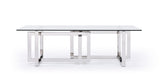 VIG Furniture Modrest Valiant Modern Glass & Stainless Steel Coffee Table VGVCCT856