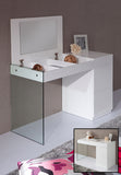 Modrest Volare - Modern White Floating Glass Vanity With Mirror