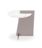 VIG Furniture Modrest Varum - Modern White, Grey & Gold Ceramic End Table VGWC26FB038-WHT-ET