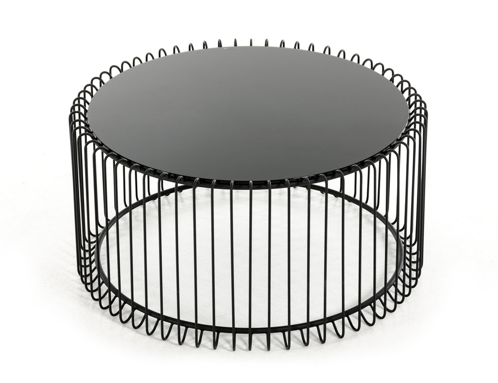 VIG Furniture Modrest Beacon Contemporary Black Round Coffee Table VGVCCT899