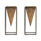 Cedarville Handcrafted Small Iron Decorative Frame Vase - Set of 2