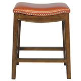 Elmo Bonded Leather Counter Stool Pumpkin, Orange, Cinnamon Legs 358625B-8141KD New Pacific Direct