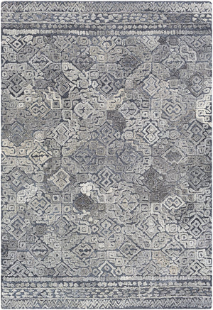 Vancouver VCR-2300 Traditional Wool, Viscose Rug VCR2300-81012 Silver Gray, Medium Gray, Charcoal 70% Wool, 30% Viscose 8'10" x 12'