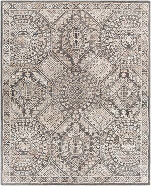 Vancouver VCR-2306 Traditional Wool, Viscose Rug VCR2306-810 Charcoal, Beige 70% Wool, 30% Viscose 8' x 10'