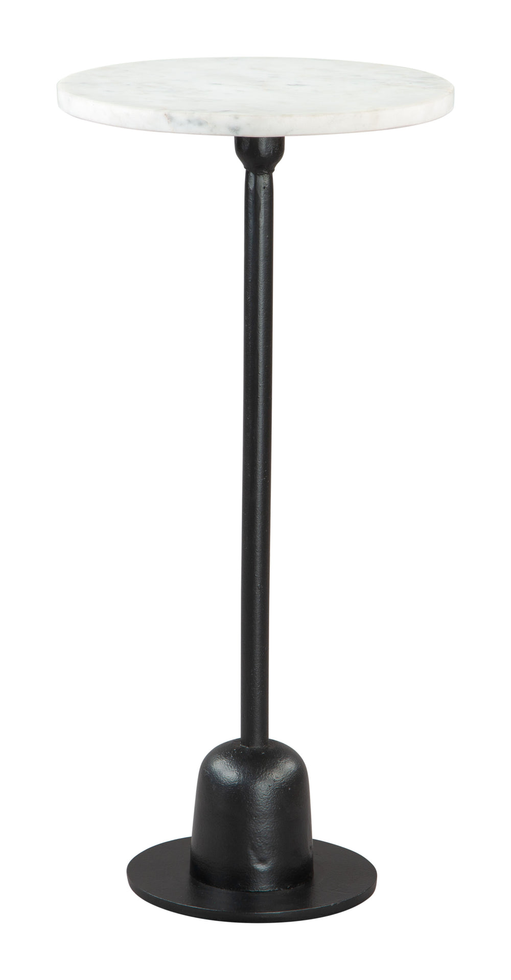 Zuo Modern Woozy Marble, Aluminum Modern Commercial Grade Side Table White, Black Marble, Aluminum