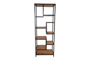 Porter Designs Delancy Solid Wood Industrial Bookcase Brown 09-116-28-3263