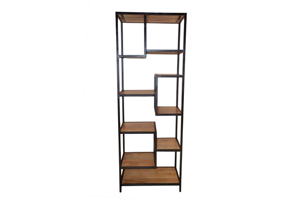 Porter Designs Delancy Solid Wood Industrial Bookcase Brown 09-116-28-3263