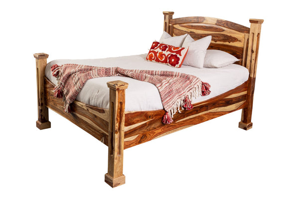 Porter Designs Taos Solid Sheesham Wood King Natural Bed Natural 04-196-17-9046N-KIT