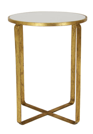Zeugma VE205 Gold Round Side Table with Stone Top