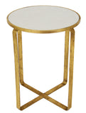 Zeugma VE205 Gold Round Side Table with Stone Top