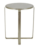 Zeugma VE205 Silver Round Side Table with Stone Top
