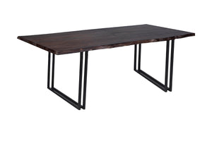 Porter Designs Manzanita Live Edge Solid Acacia Wood Natural Dining Table Gray 07-196-01-DT82MW-KIT