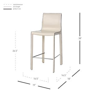 Gervin Recycled Leather Counter Stools - Set of 2, Modern Minimalist Design for Kitchen Comfort