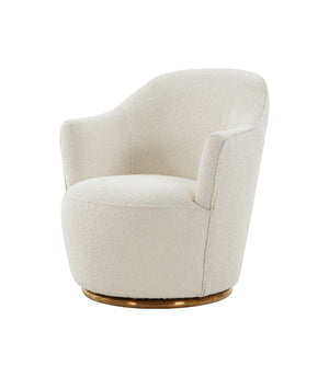 VIG Furniture Modrest Vera - Modern Sherpa Swivel Accent Chair VGRHAC-542-WHT-CH