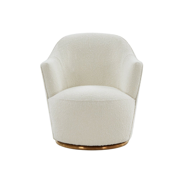 VIG Furniture Modrest Vera - Modern Sherpa Swivel Accent Chair VGRHAC-542-WHT-CH