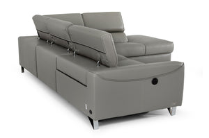 VIG Furniture Divani Casa Versa - Modern Grey Teco-Leather Right Facing Sectional Sofa with Recliner VGKNE9112-GREY2-SECT