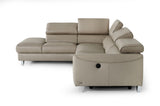 VIG Furniture Divani Casa Versa - Modern Light Taupe Teco-Leather Left Facing Sectional Sofa with Recliner VGKNE9112-LAF