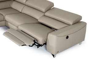 VIG Furniture Divani Casa Versa - Modern Light Taupe Teco-Leather Left Facing Sectional Sofa with Recliner VGKNE9112-LAF